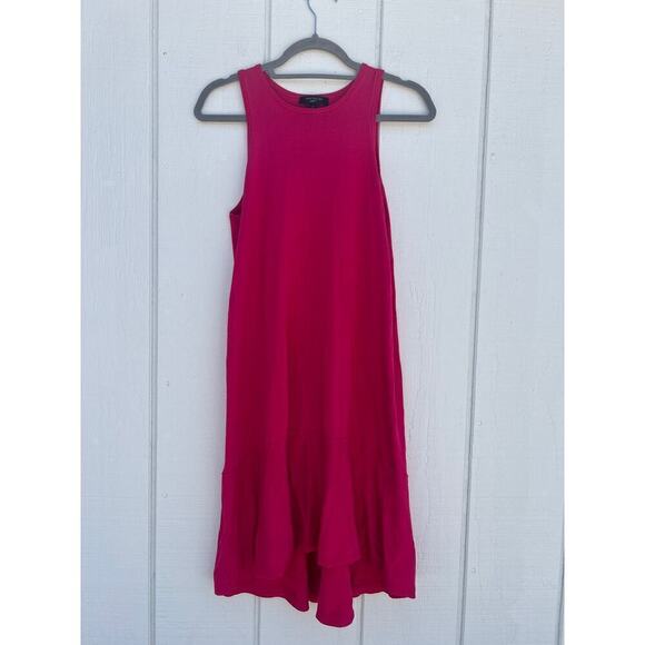 Ann Taylor Petite Dark Pink Sweater Knit Sleeveless Dress, Hi Low, Sz‎ Small - Picture 1 of 6